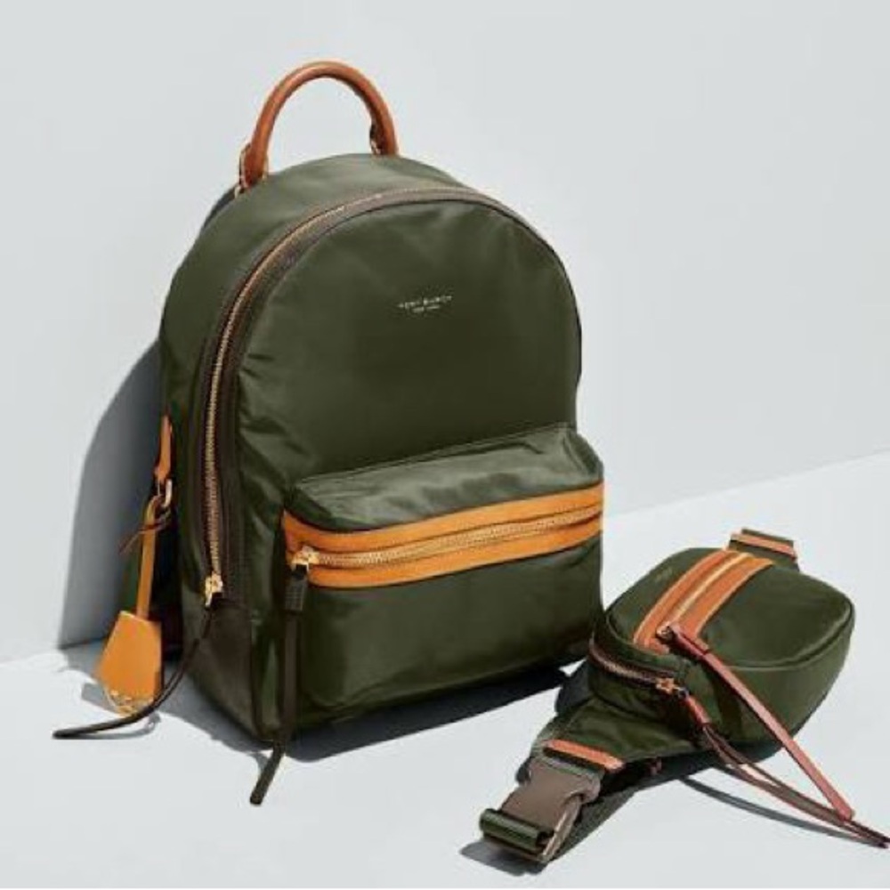 Tory Burch Olive Green Nylon Backpack
